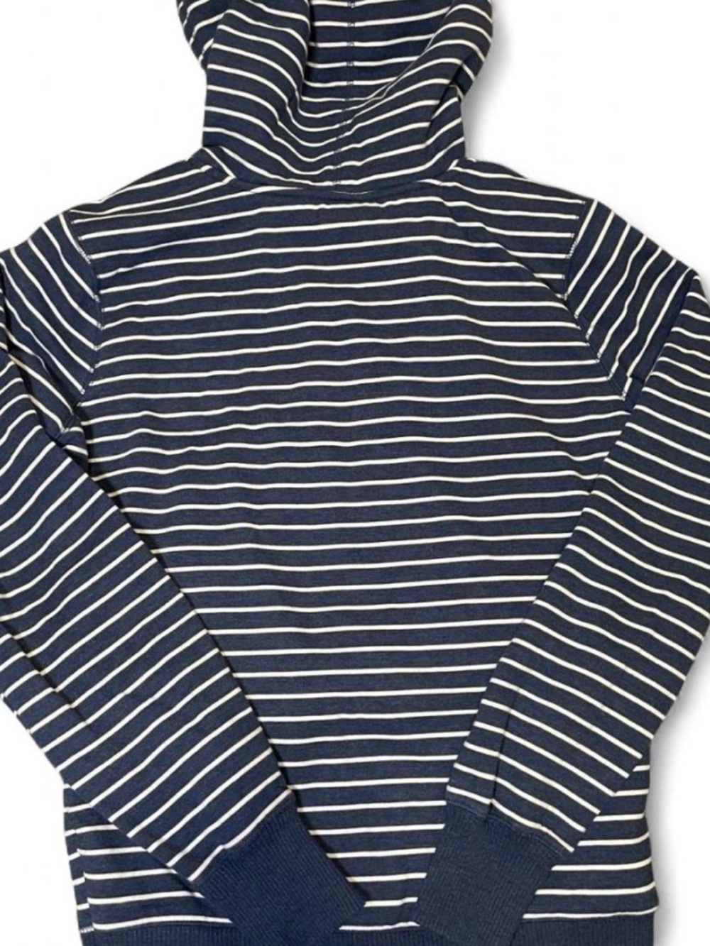 Faded Glory Blue and White Striped Sherpa Lined Full-Zip Hoodie - Picture 2 of 3